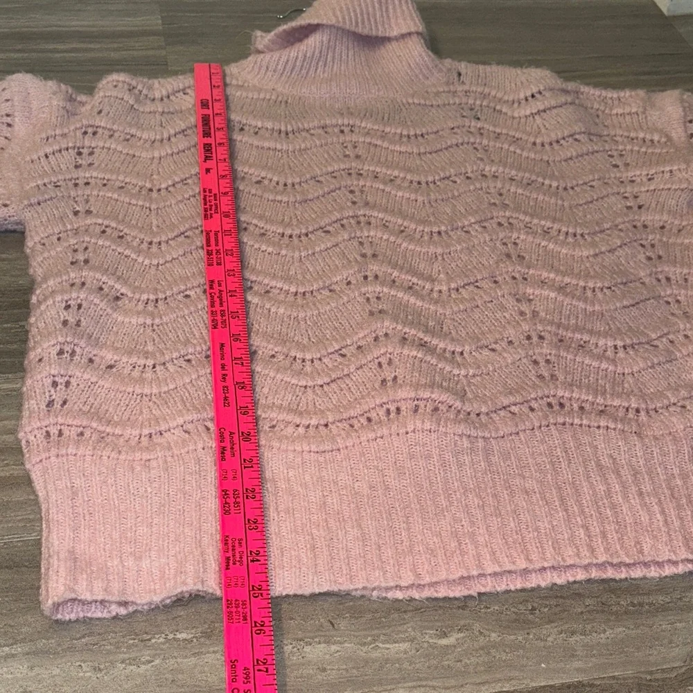 FRNCH Oversized Soft Pink Turtleneck Sweater
